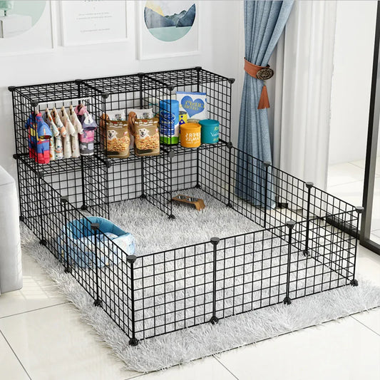 Foldable Detachable DIY Pet Fence Metal Wire Dog Cat Large Exercise Place Cage Indoor Playpen Kennel House for Puppy Rabbits