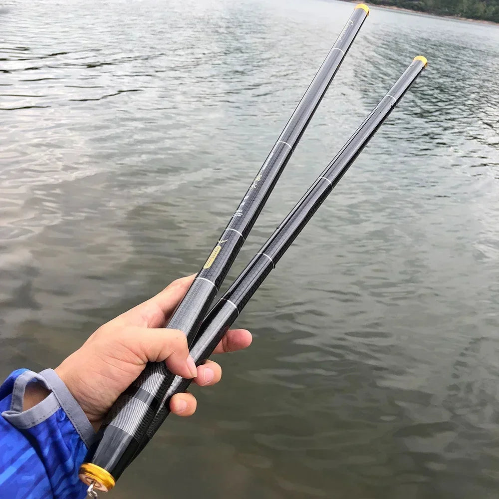 3.6M -7.2M Carbon Fiber Fishing Rod Telescopic Ultra-light Hard Pole for Stream Freshwater Fishing Pole