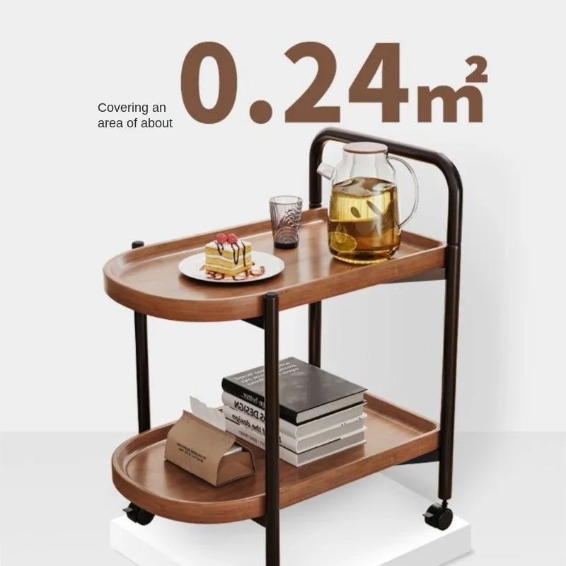 Portable Small Coffee Table Trolley Living Room Sofa Side Table Mini Table Shelf With Wheels Scandinavian Style Dining Trolley