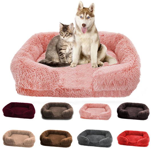 Large Dog Bed Plush Ring Cat Puppy Winter House Sleeping Mats On The Floor Sofa Cat Bed Dog Kennel Mattress Pad Pet Supplies