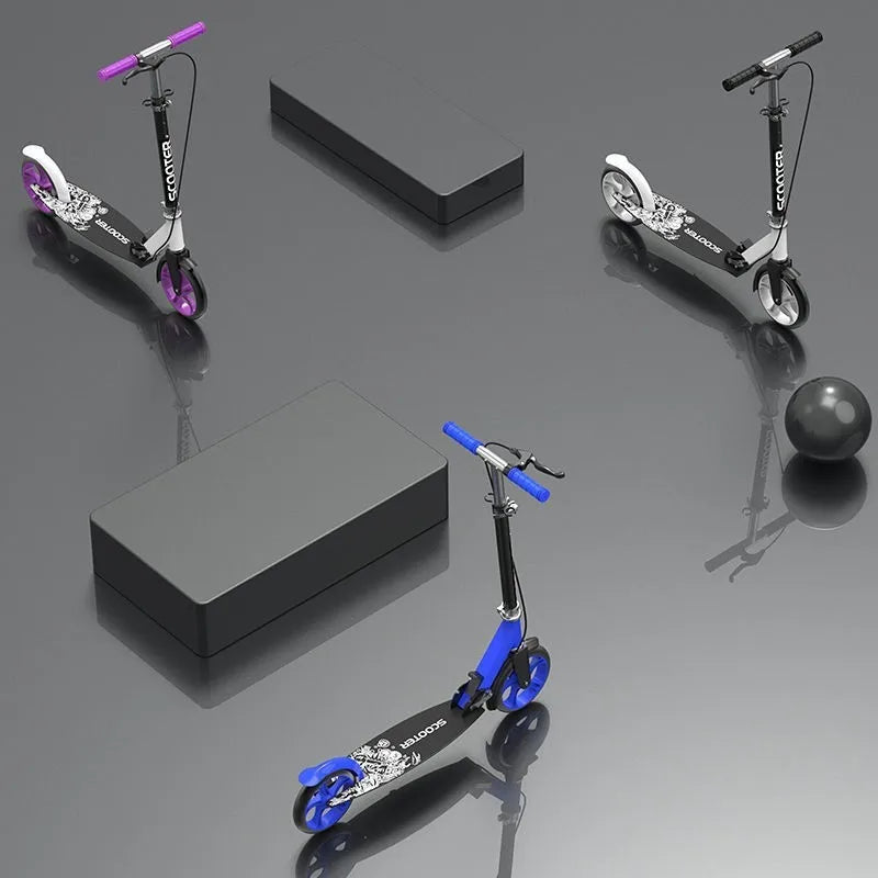 TULX Adult Scooter With Foldable Two Wheels And Double Brakes Design Anti Slip Pedals For Flexible Steering And Safer Go Out