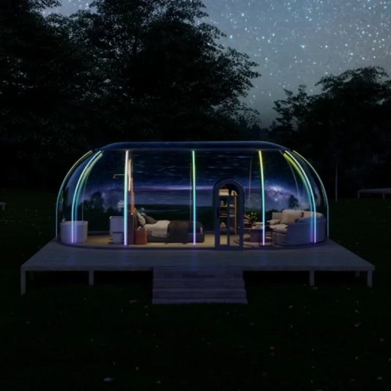 Lucidomes Polycarbonate Dome House Luxury Glamping Resort Hotel PC Bubble Dome House Tent Bathroom Transparent Geodesic Dome