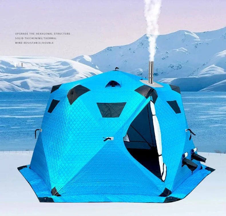 Luxury Outdoor Winter Camping Cotton Cloth To Keep Warm Thicken Cold-Proof Multi-Portable Ice Fishing Shelter Tent