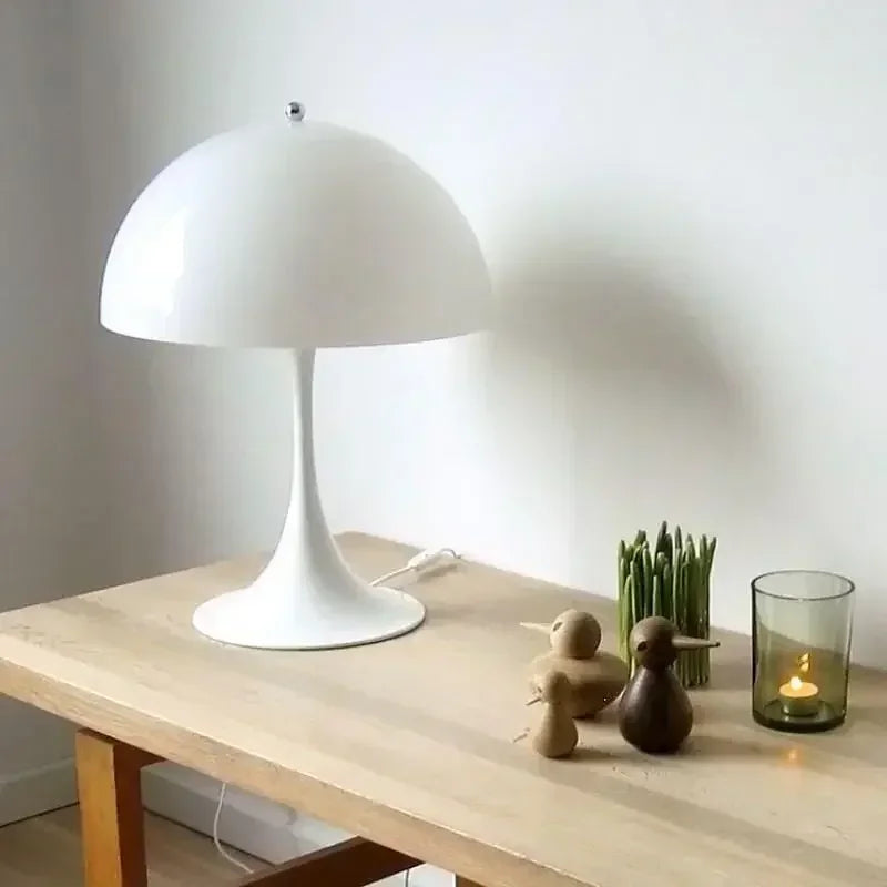 Nordic Danish Designer LED Mushroom Floor Lamp Living Room Study White  Bedroom Bedside Reading Decorative Lighting Fixture Art