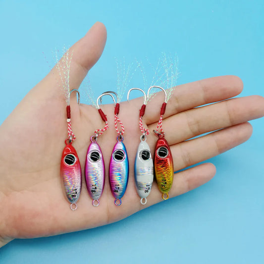 HOOFISH 20PCS/LOT Mini Metal Jig Fishing Lure 5.5g/7.5g/10g/14g/17g/21g Jigging Spoon Artificial Bait Jigging Fishing Tackle