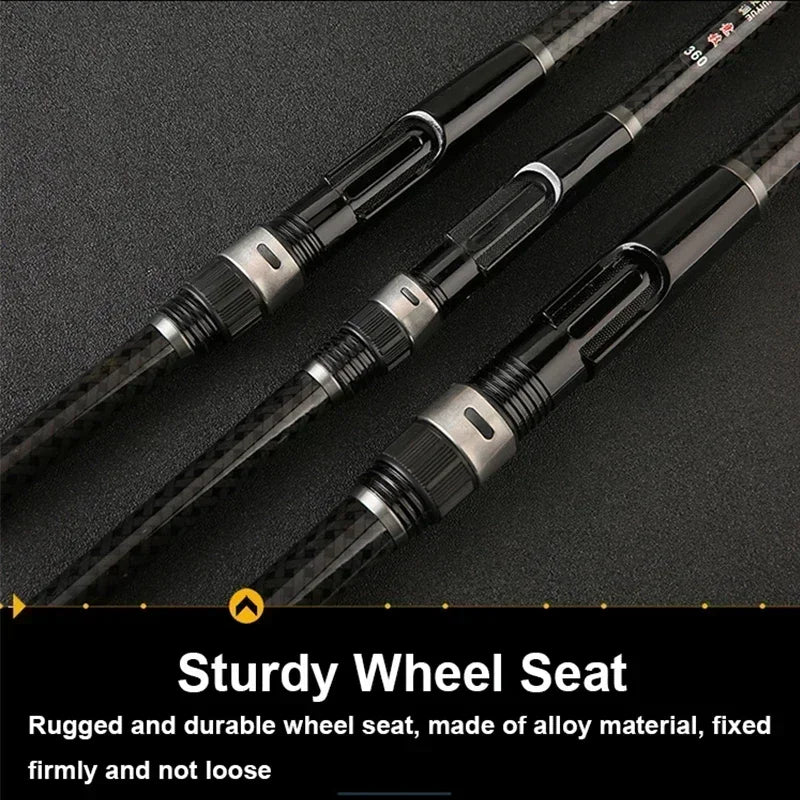 Rocky Fishing Rod Ultralight Weight Spinning Fishing Rod Carbon Fiber 3.6M 4.5M 5.4M 6.3M 7.2M Fishing Rod Tackle Carp Stream