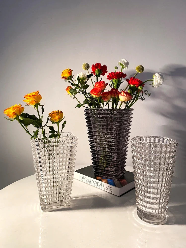 Entry Lux Style Vase Decoration Living Room Flower Arrangement Ins High Sense Internet-Famous Crystal Glass Flower Holder