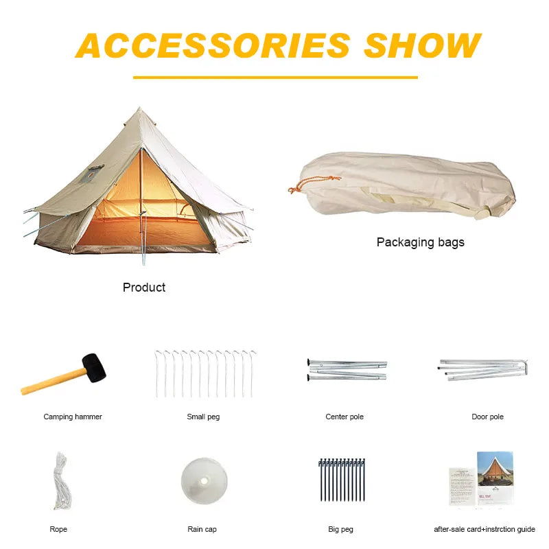 Outdoor picnic multi person Indian waterproof tent light luxury yurt camping sun oxford cloth large tent