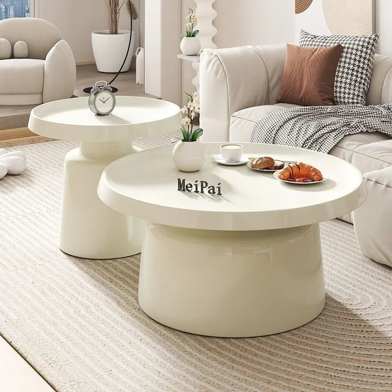 High-end Creative Coffee Table Nordic Living Room Versatile Light Luxury Modern Simple Wabi-sabi Style Round Bedside Table 2024