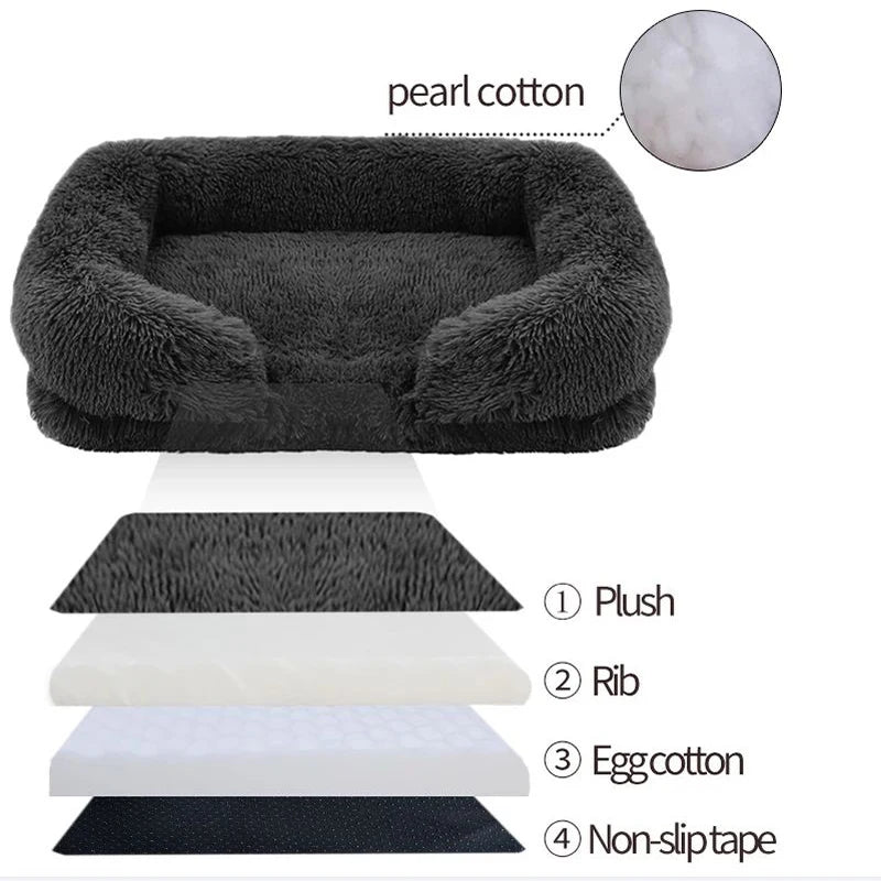 Large Dog Bed Plush Ring Cat Puppy Winter House Sleeping Mats On The Floor Sofa Cat Bed Dog Kennel Mattress Pad Pet Supplies