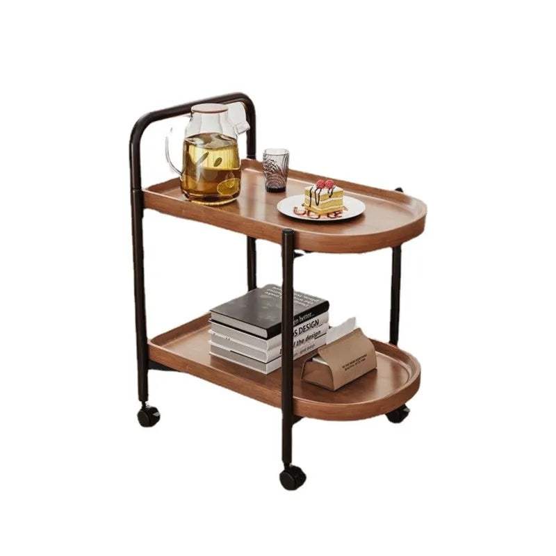 Portable Small Coffee Table Trolley Living Room Sofa Side Table Mini Table Shelf With Wheels Scandinavian Style Dining Trolley